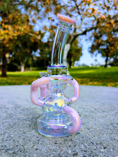 8" Pink Rainbow Matrix Recycler Rig