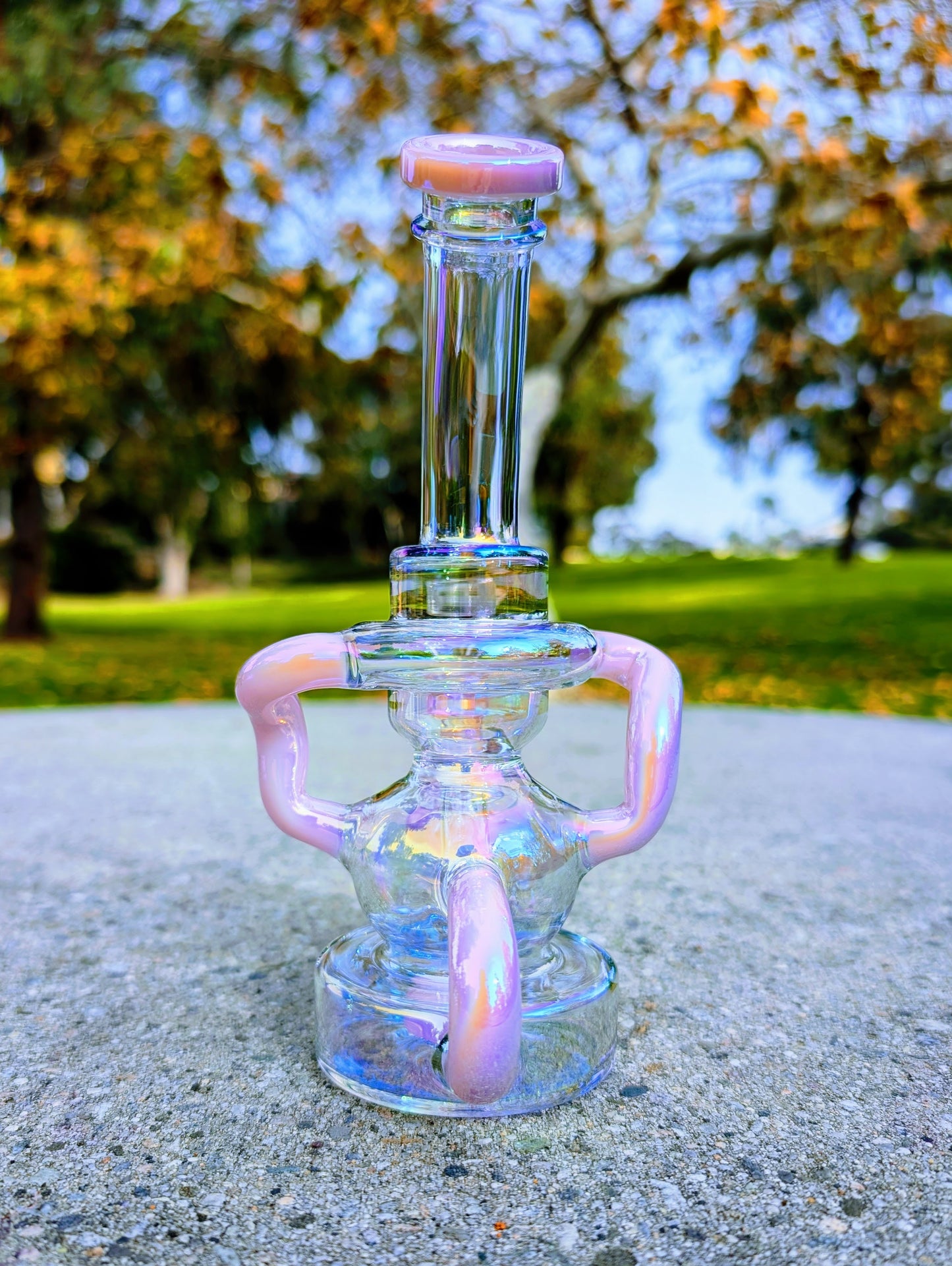 8" Pink Rainbow Matrix Recycler Rig