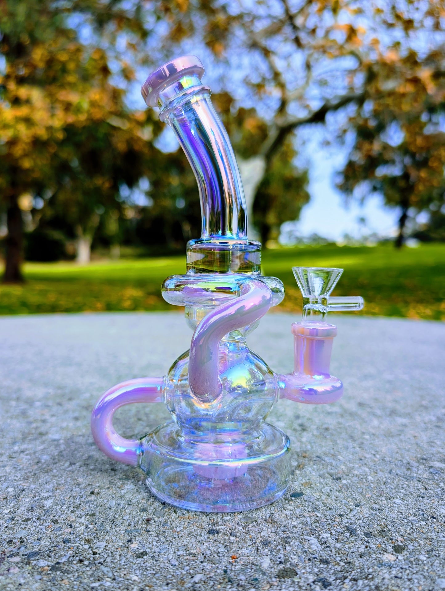 8" Pink Rainbow Matrix Recycler Rig