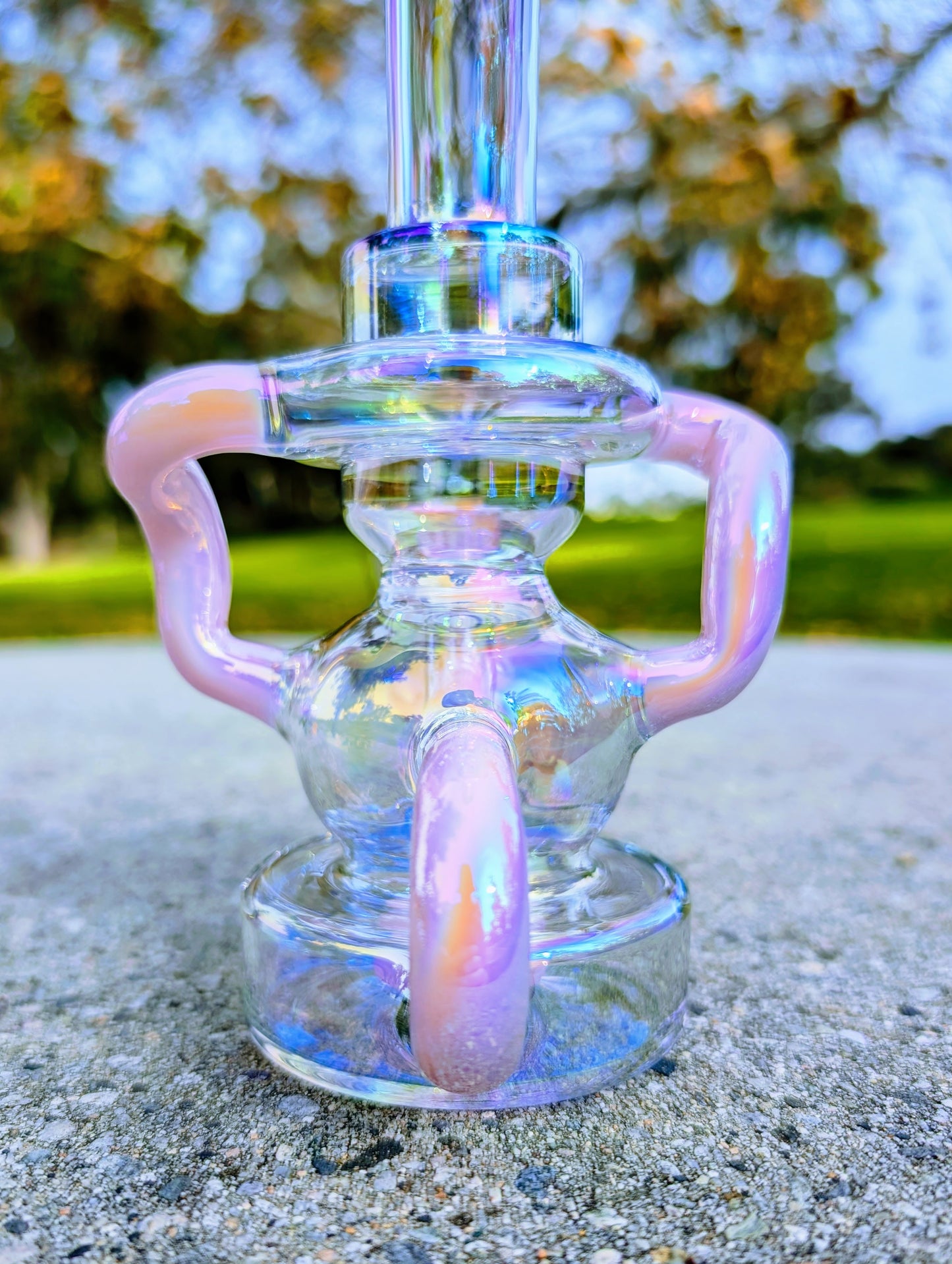 8" Pink Rainbow Matrix Recycler Rig