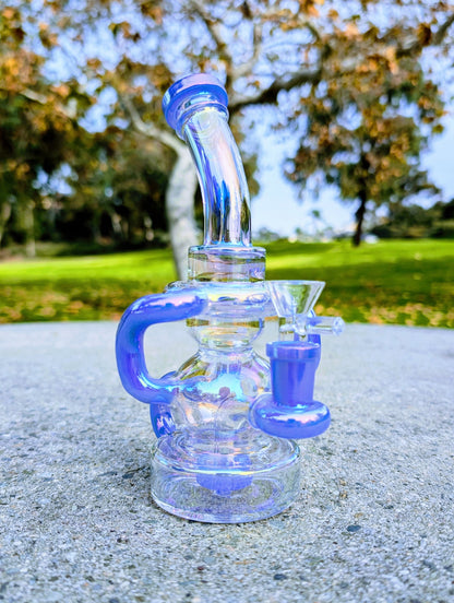 8" Blue Rainbow Matrix Recycler Rig