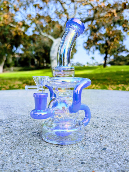 8" Blue Rainbow Matrix Recycler Rig