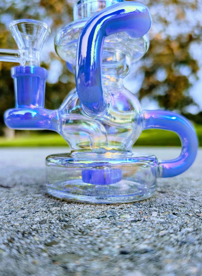 8" Blue Rainbow Matrix Recycler Rig