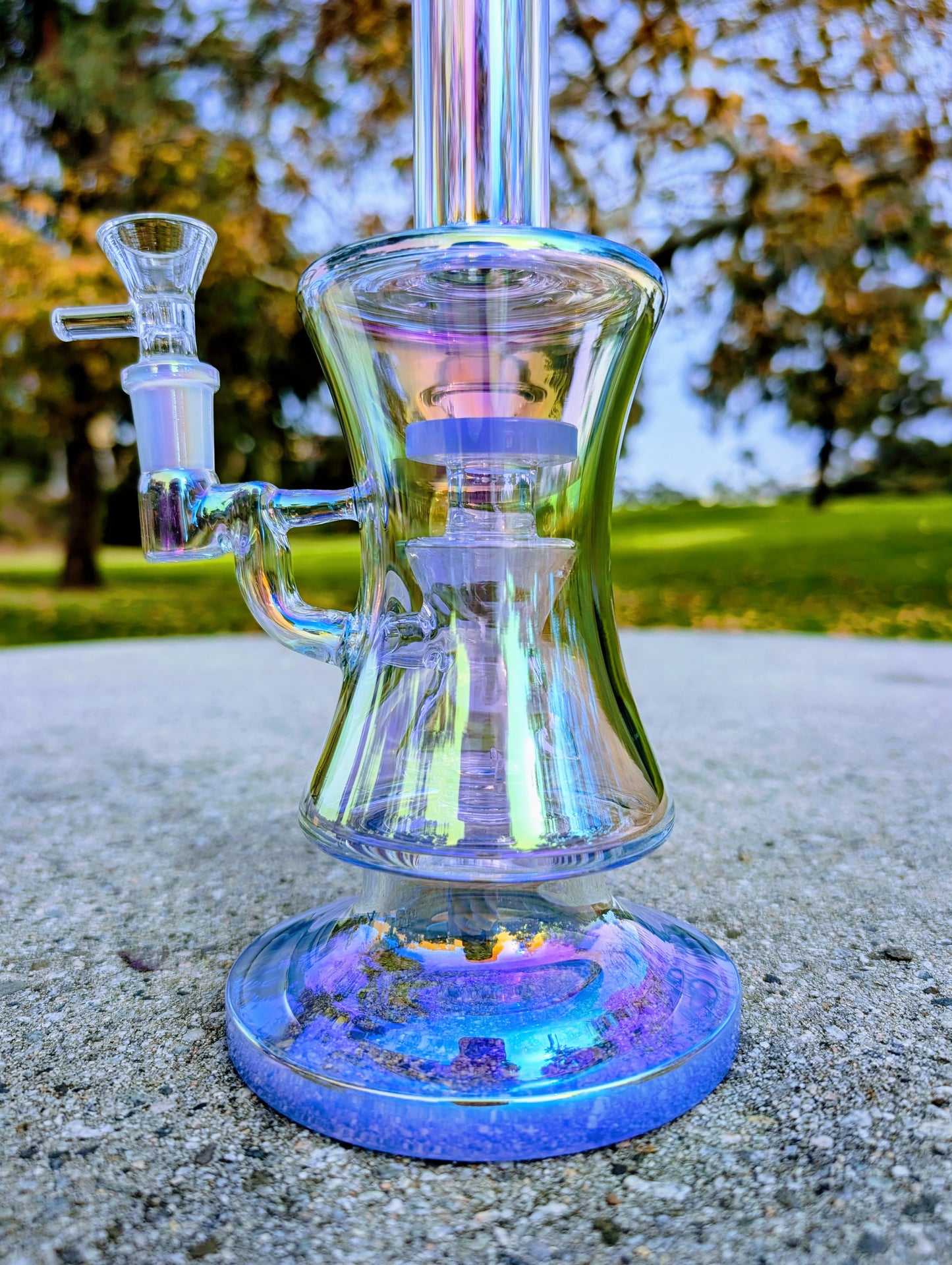 10" Thick Blue Rainbow Hourglass Rig