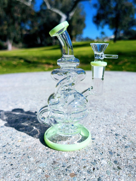 6.5" Green Fab Egg Recycler Rig