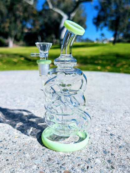6.5" Green Fab Egg Recycler Rig