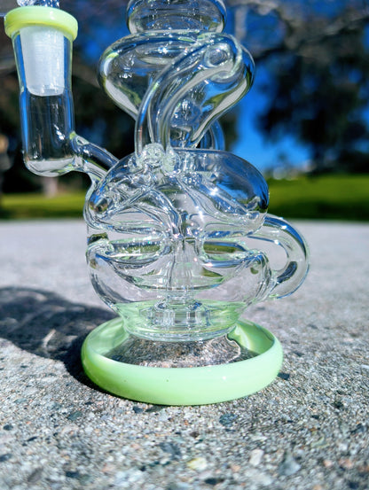 6.5" Green Fab Egg Recycler Rig