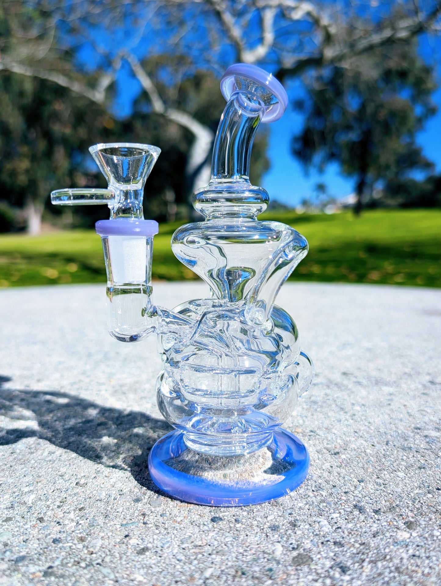 6.5" Purple Fab Egg Recycler Rig
