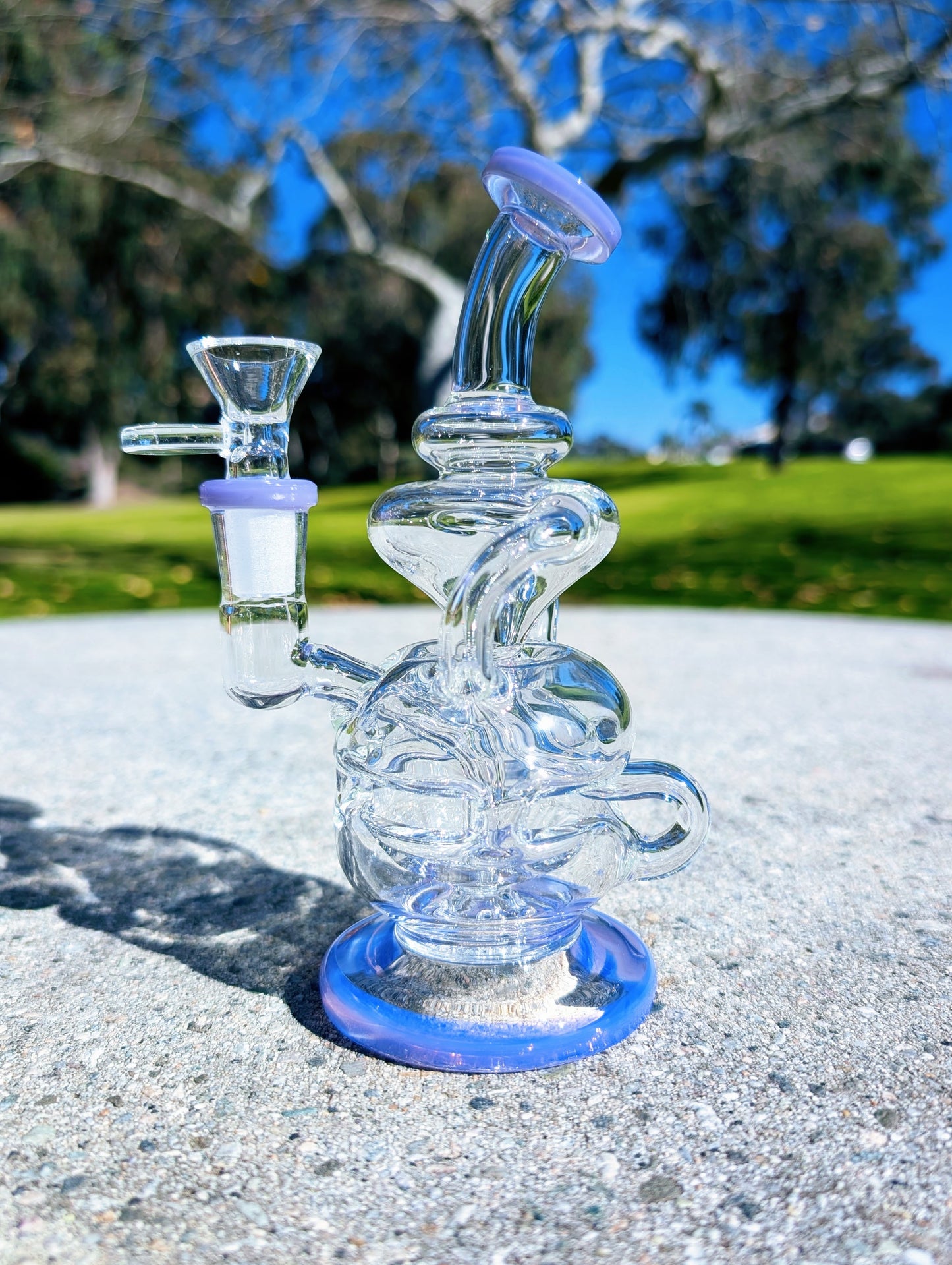 6.5" Purple Fab Egg Recycler Rig