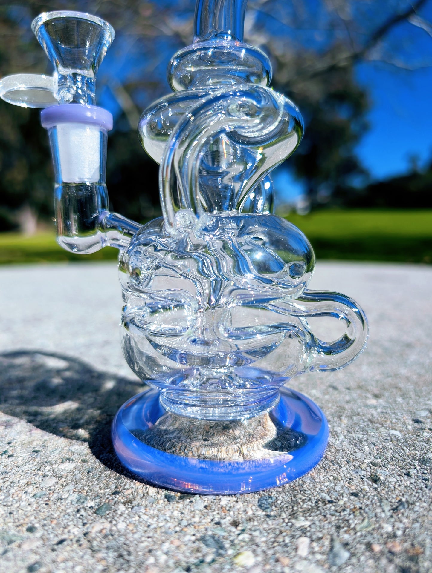 6.5" Purple Fab Egg Recycler Rig