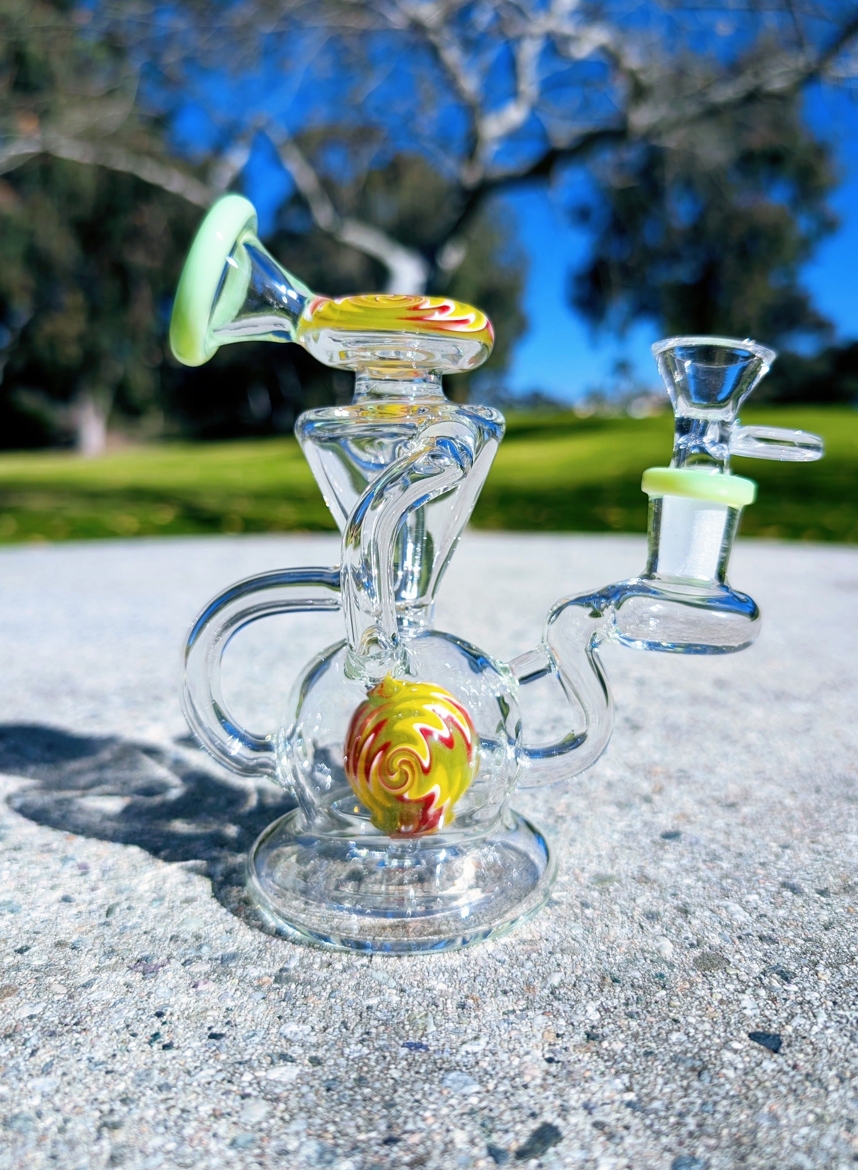 6” Green Wig Wag Vortex Recycler Rig – Higher Education