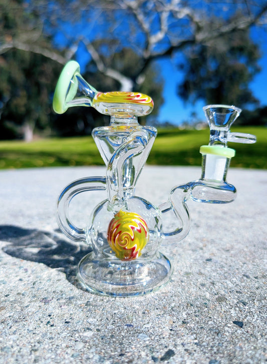 6” Green Wig Wag Vortex Recycler Rig