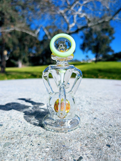 6” Green Wig Wag Vortex Recycler Rig