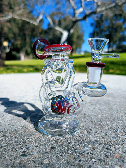 6” Red Wig Wag Vortex Recycler Rig