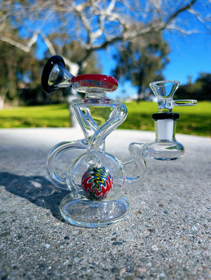 6” Black Wig Wag Vortex Recycler Rig