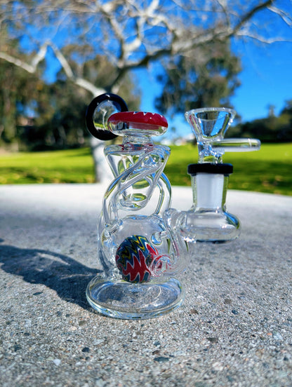 6” Black Wig Wag Vortex Recycler Rig