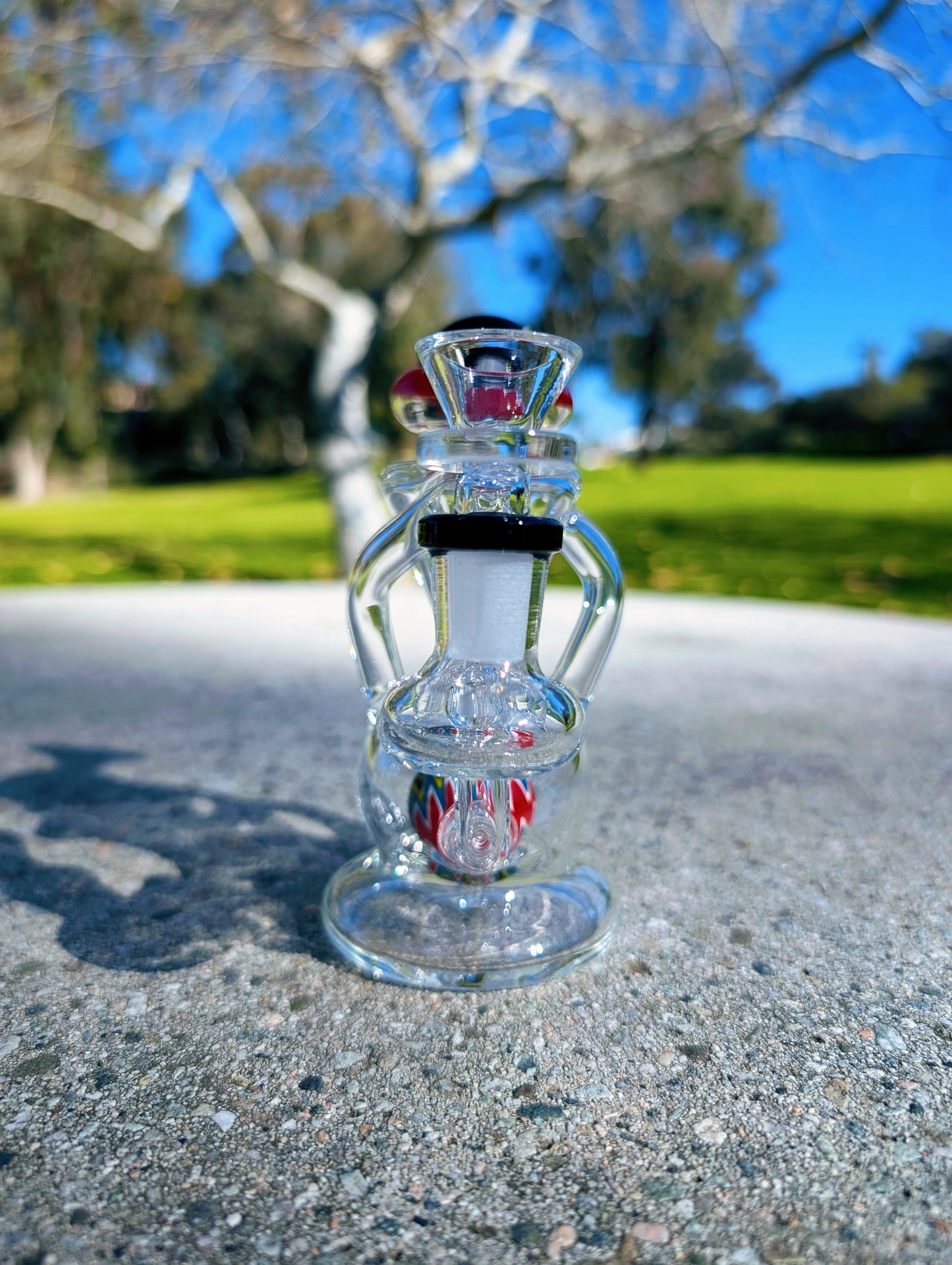 6” Black Wig Wag Vortex Recycler Rig