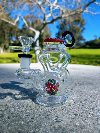 6” Black Wig Wag Vortex Recycler Rig