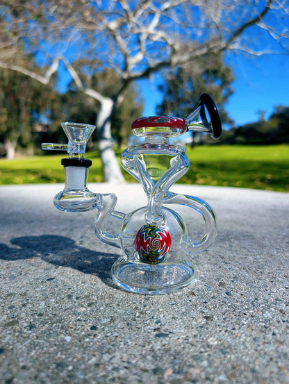 6” Black Wig Wag Vortex Recycler Rig