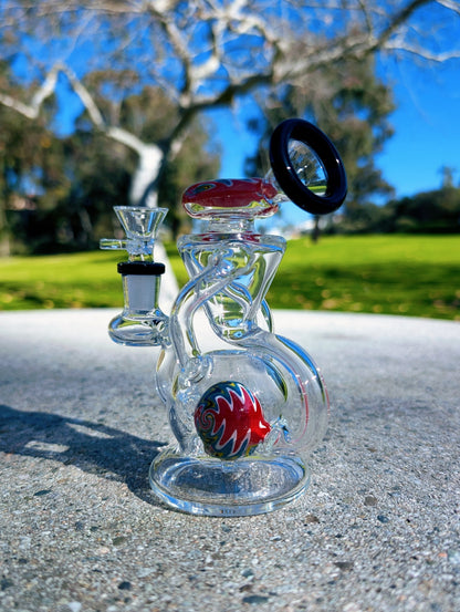 6” Black Wig Wag Vortex Recycler Rig