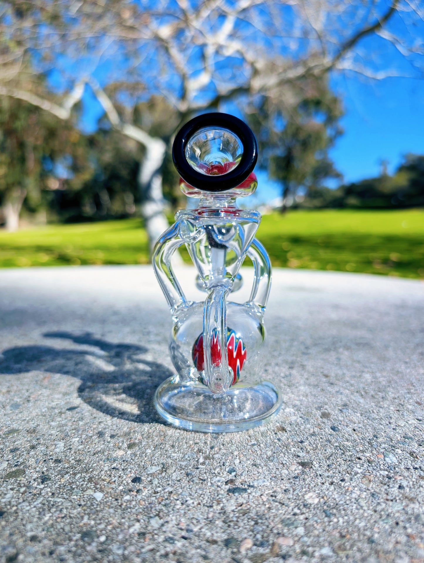 6” Black Wig Wag Vortex Recycler Rig