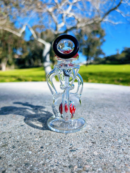 6” Black Wig Wag Vortex Recycler Rig