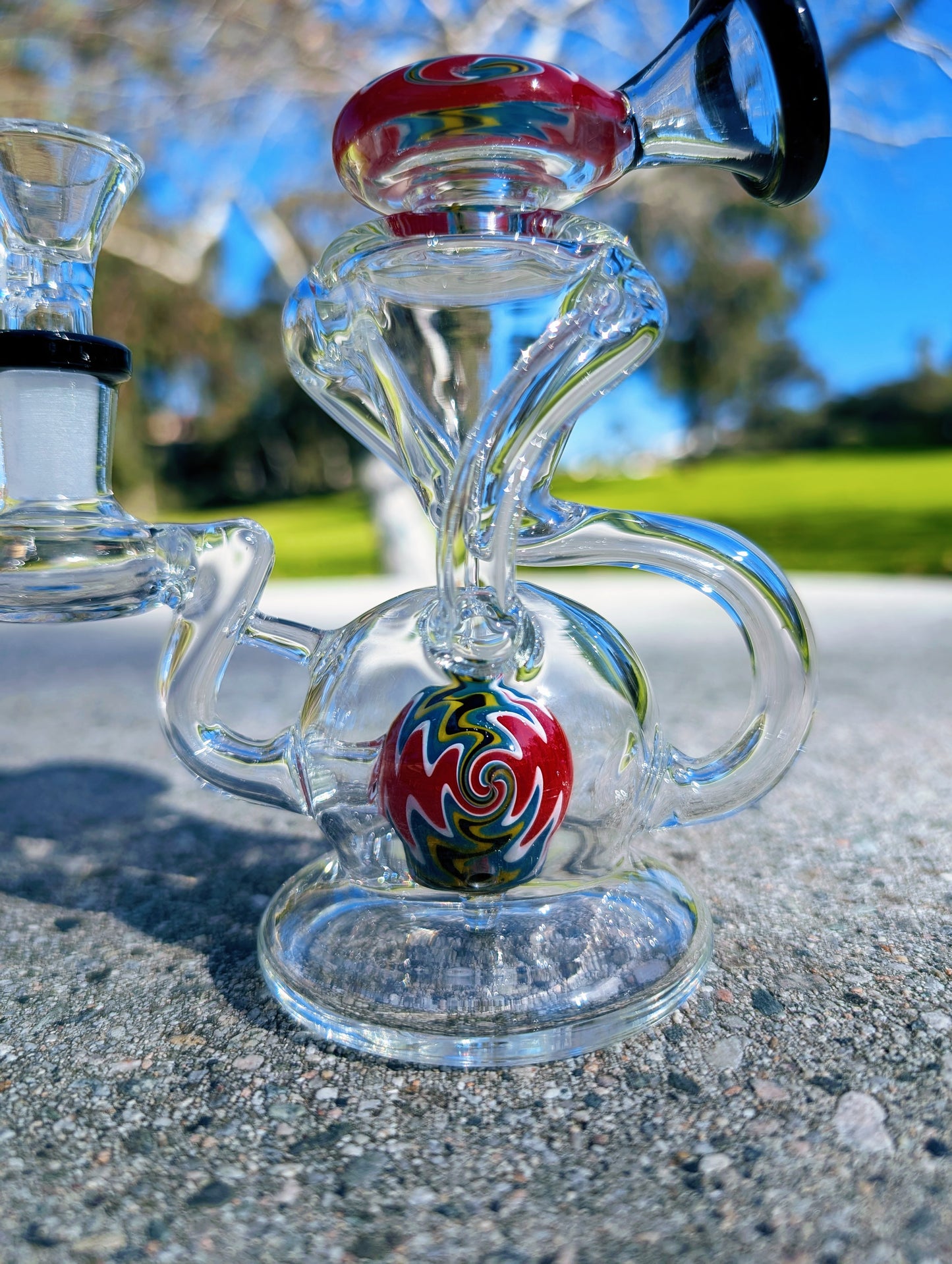 6” Black Wig Wag Vortex Recycler Rig