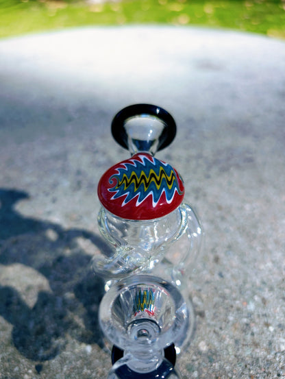 6” Black Wig Wag Vortex Recycler Rig