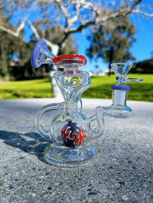6” Purple Wig Wag Vortex Recycler Rig
