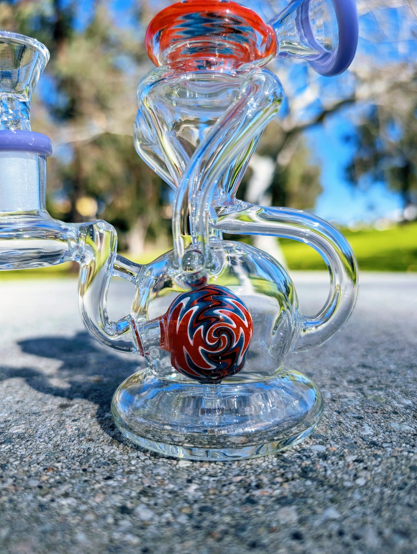 6” Purple Wig Wag Vortex Recycler Rig