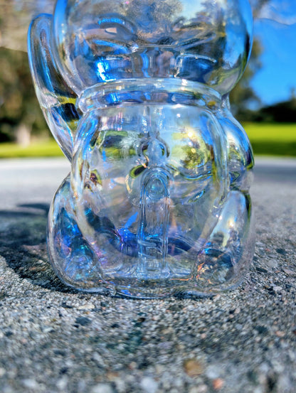 5.5" Rainbow Waving Lucky Cat Maneki Neko Rig