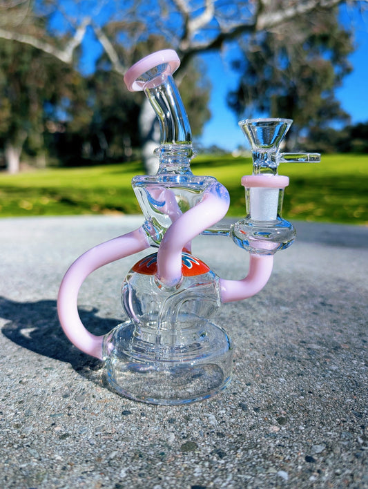 6.5" Pink Wig Wag Klein Recycler Rig