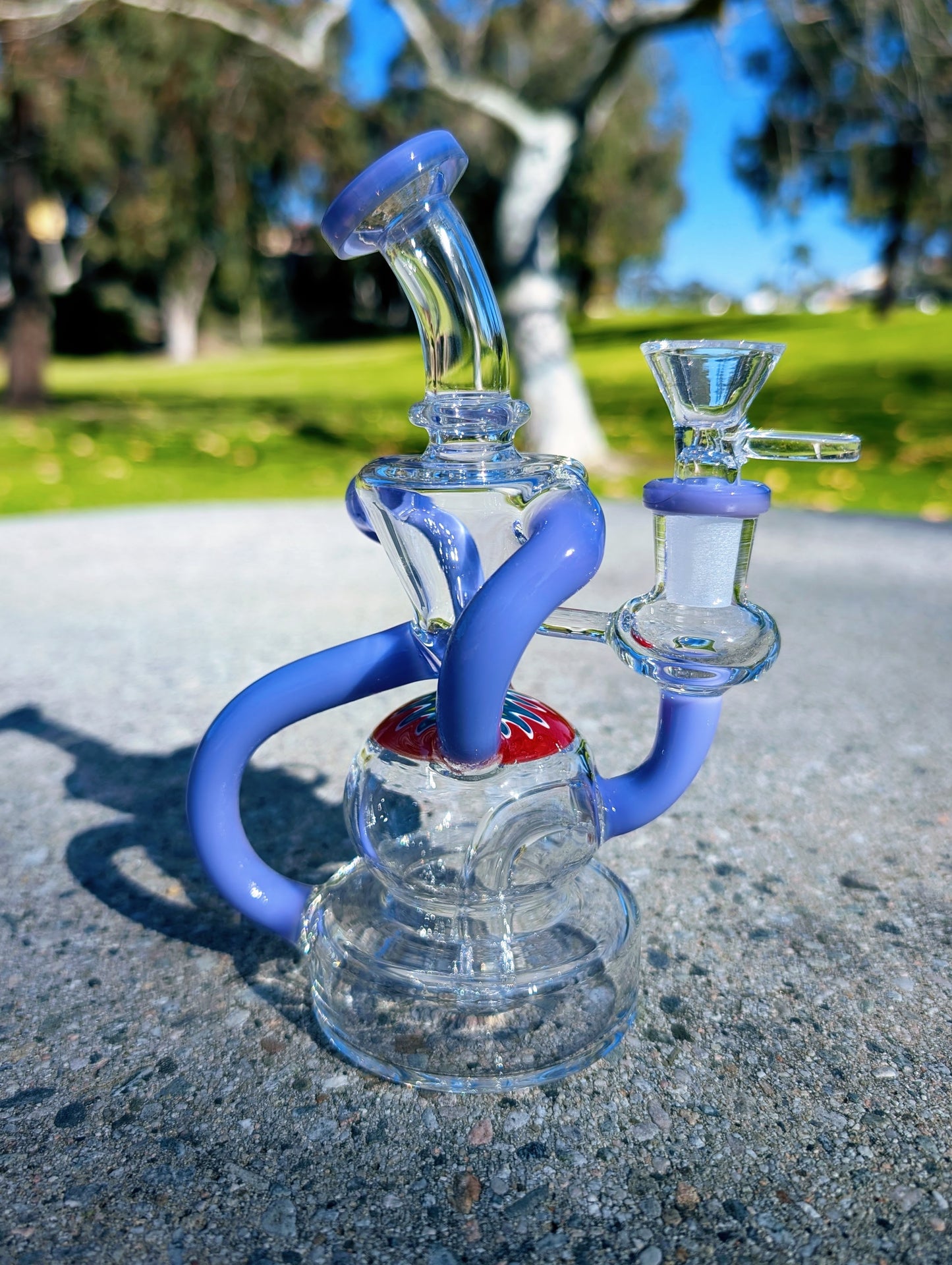 6.5" Purple Wig Wag Klein Recycler Rig