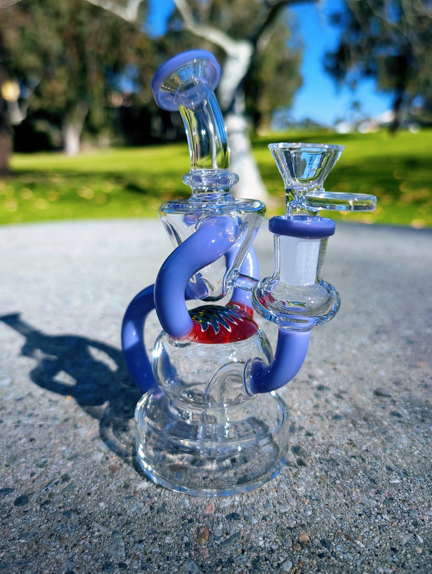 6.5" Purple Wig Wag Klein Recycler Rig