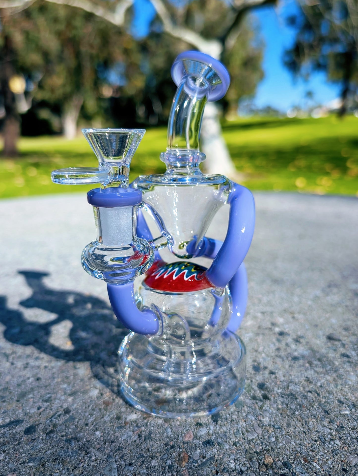 6.5" Purple Wig Wag Klein Recycler Rig