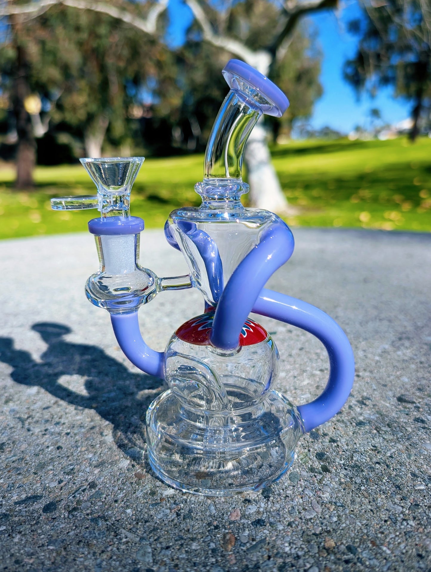 6.5" Purple Wig Wag Klein Recycler Rig