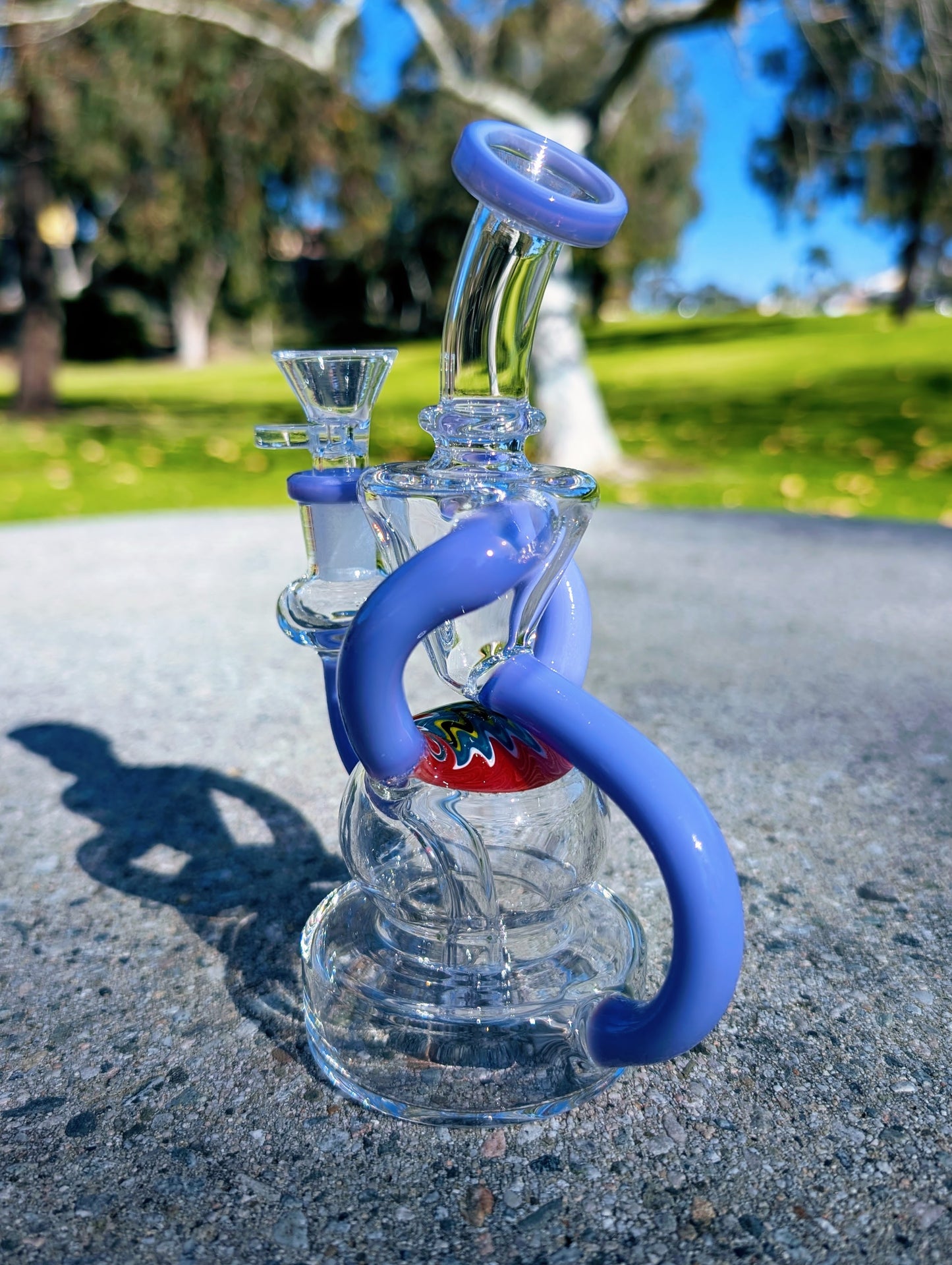 6.5" Purple Wig Wag Klein Recycler Rig