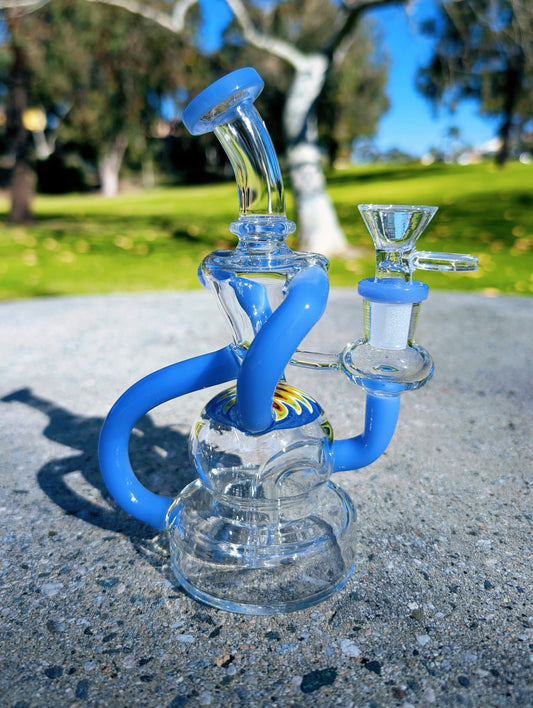 6.5" Blue Wig Wag Klein Recycler Rig