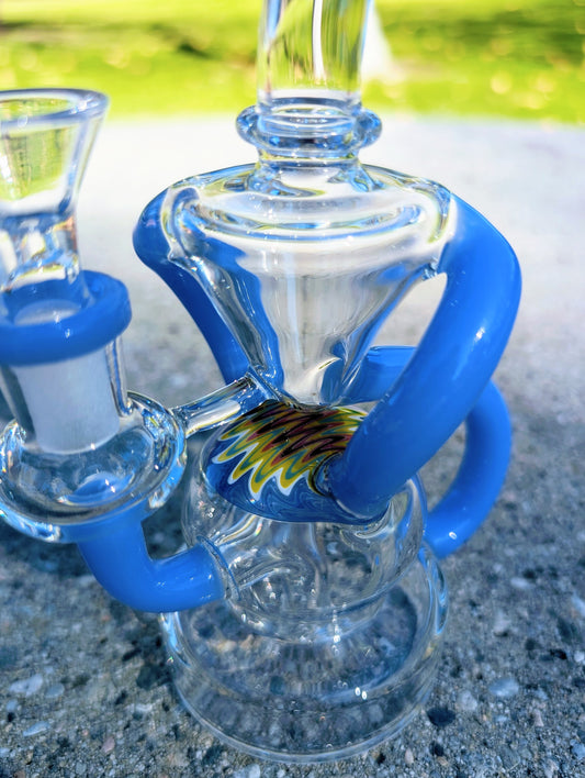 6.5" Blue Wig Wag Klein Recycler Rig