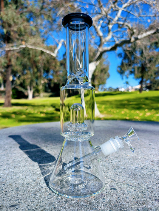 11" Black Matrix Perc Beaker Premium Quality Glass Bong