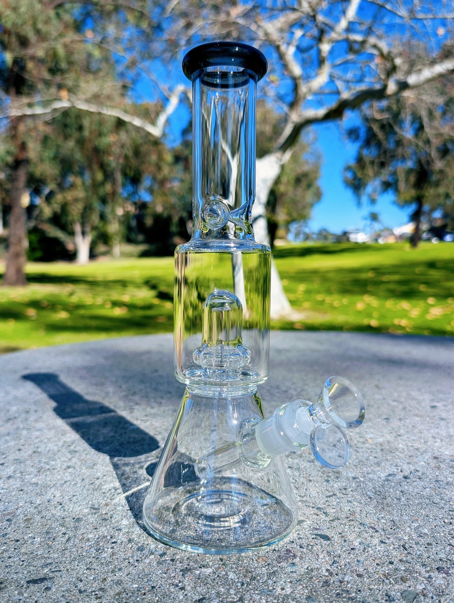 11" Black Matrix Perc Beaker Premium Quality Glass Bong