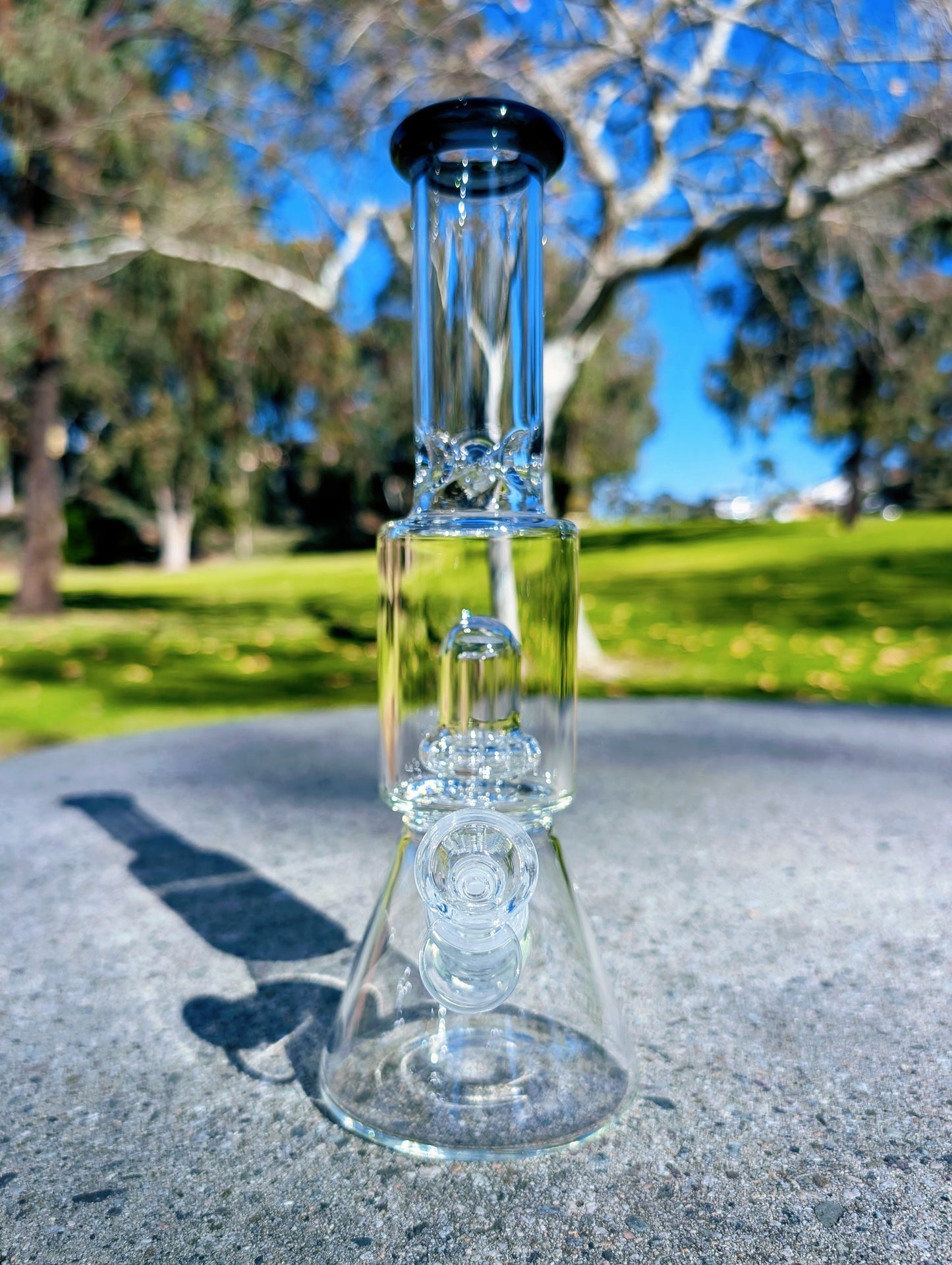 11" Black Matrix Perc Beaker Premium Quality Glass Bong