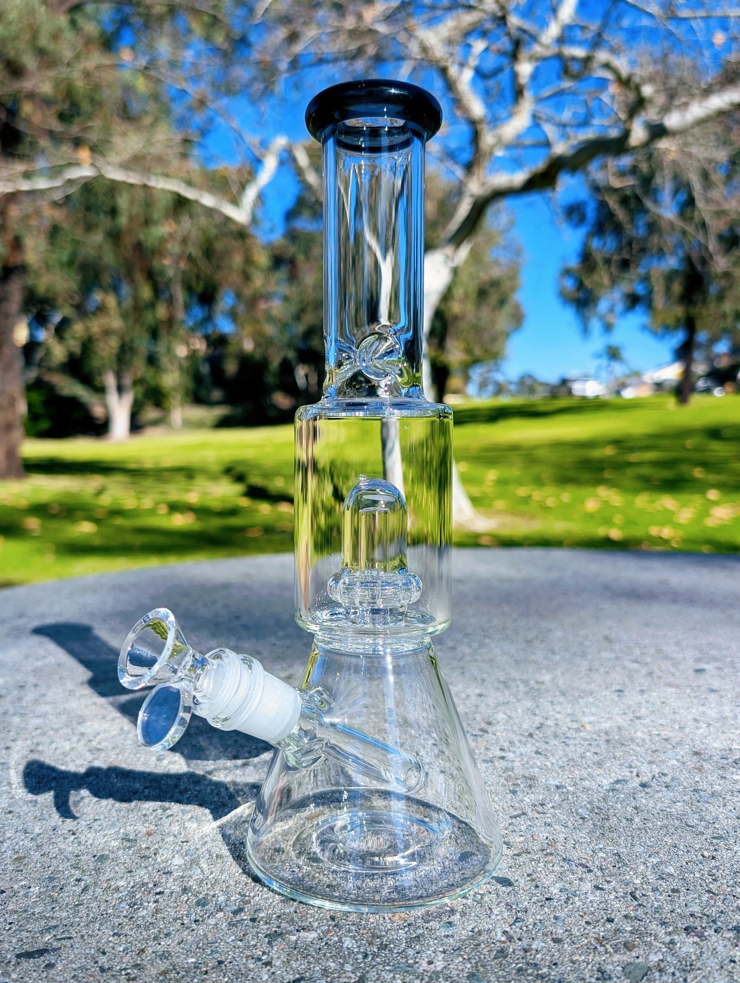 11" Black Matrix Perc Beaker Premium Quality Glass Bong
