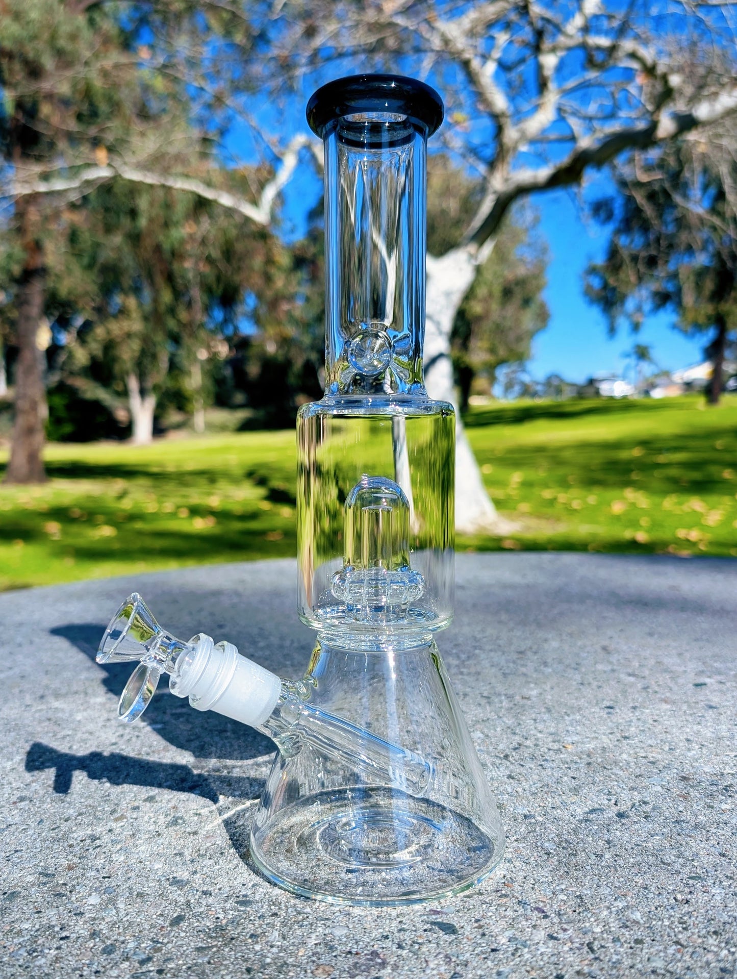 11" Black Matrix Perc Beaker Premium Quality Glass Bong