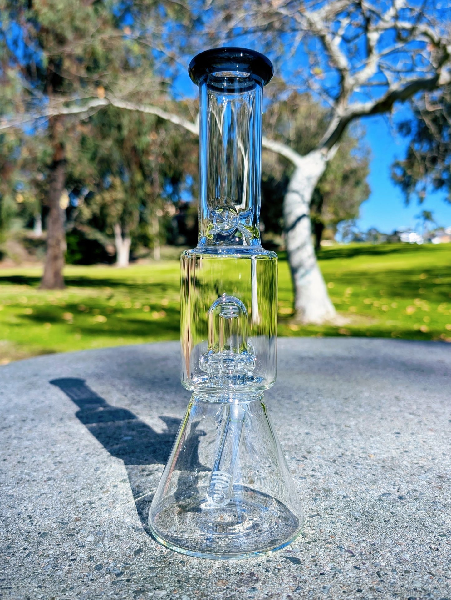11" Black Matrix Perc Beaker Premium Quality Glass Bong