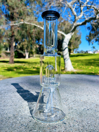 11" Black Matrix Perc Beaker Premium Quality Glass Bong