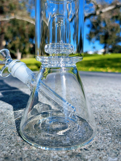 11" Black Matrix Perc Beaker Premium Quality Glass Bong