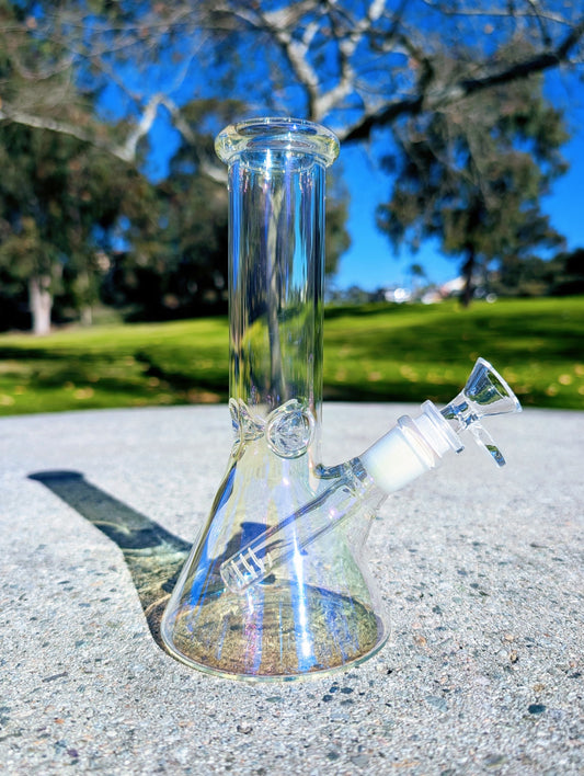 8" Rainbow Beaker Premium Quality Glass Bong