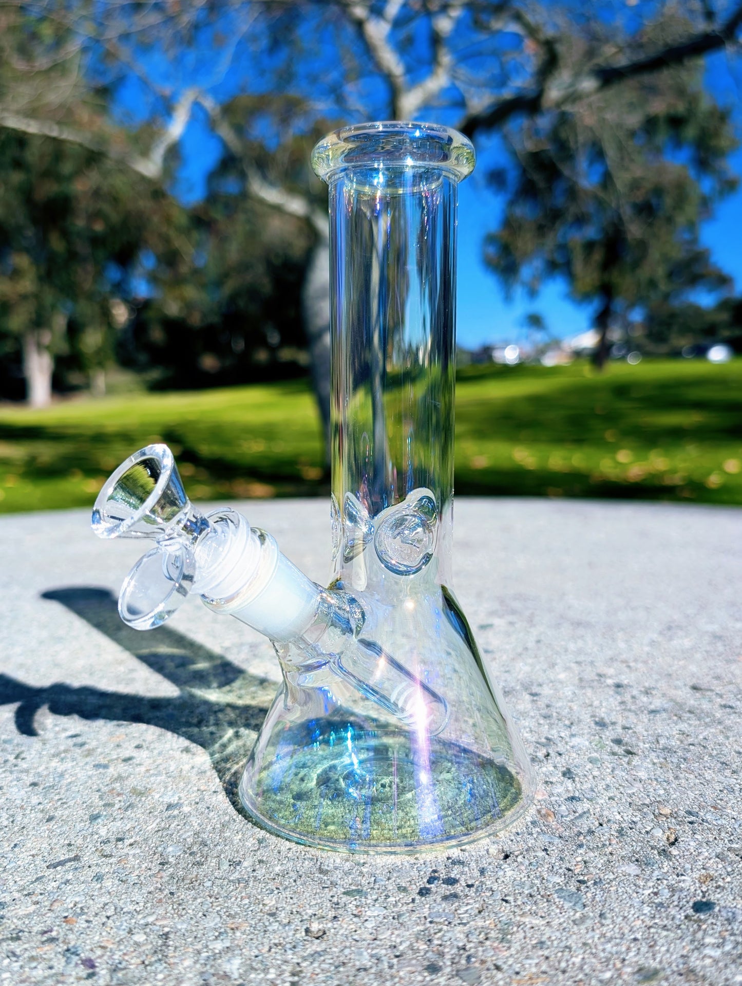 8" Rainbow Beaker Premium Quality Glass Bong