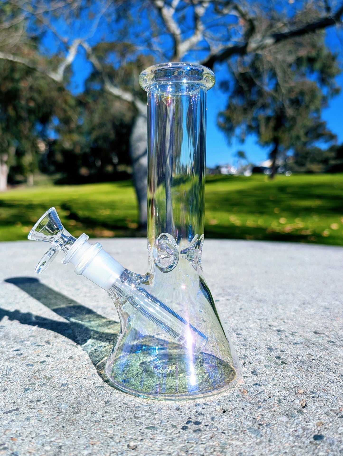 8" Rainbow Beaker Premium Quality Glass Bong